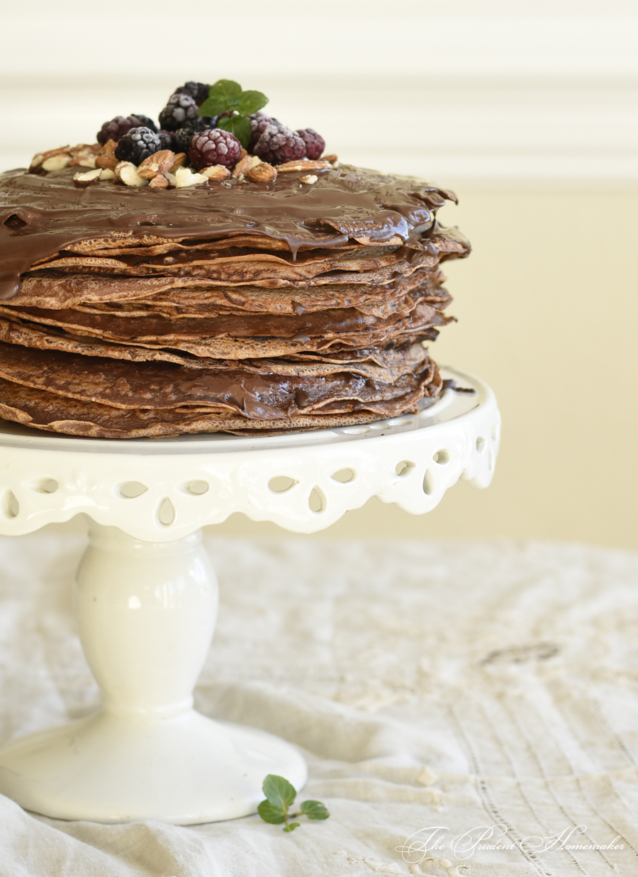 Chocolate Crepe Cake The Prudent Homemaker