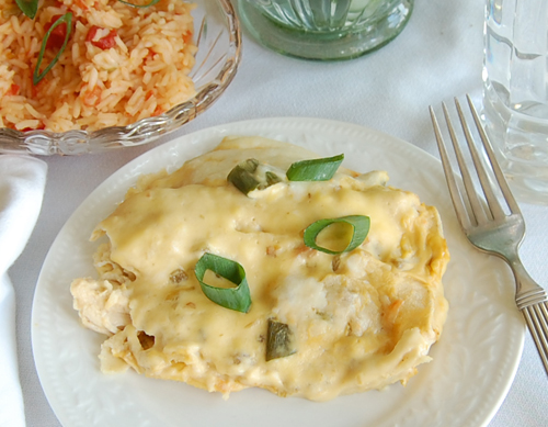 Creamy Chicken Enchiladas 500