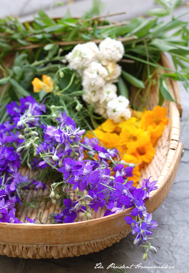 Flowers in basket The Prudent Homemaker