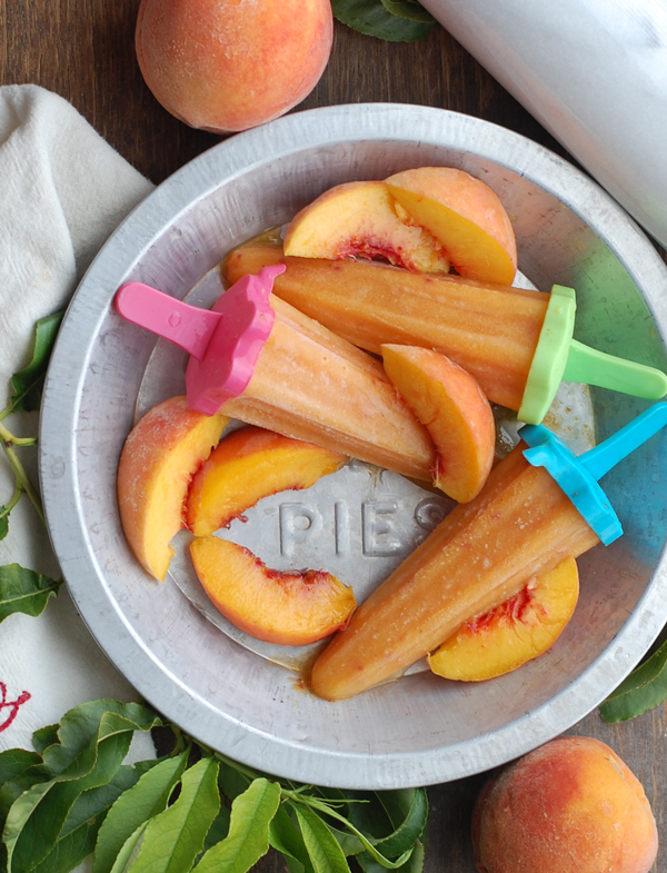 peach pie popsicles in pan The Prudent Homemaker