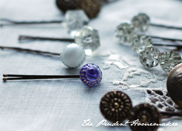 Button Jeweled Bobby Pins Detail The Prudent Homemaker