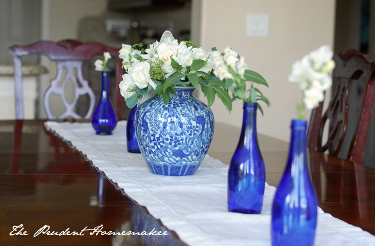 Blue and White Table The Prudent Homemaker