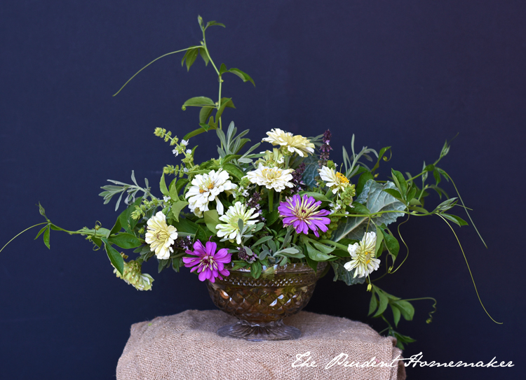 Zinnias and edibles The Prudent Homemaker