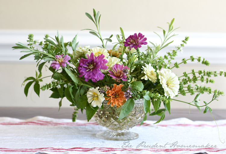 Zinnia Arrangement September The Prudent Homemaker