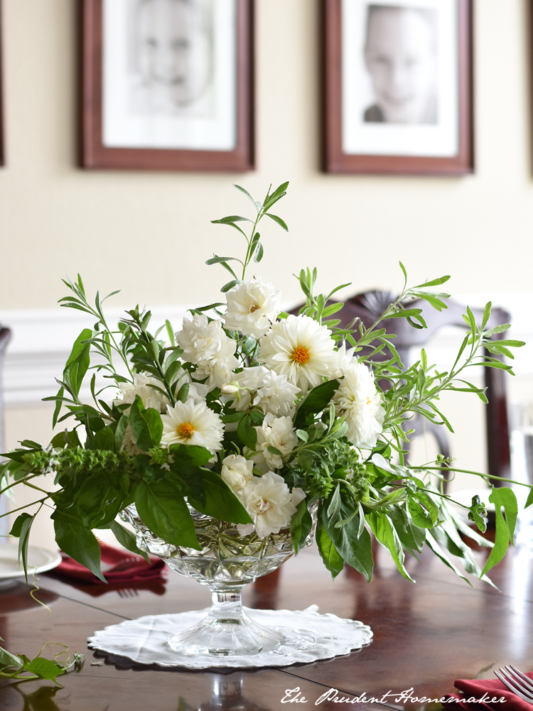 White Roses Dahlias and Zinnias The Prudent Homemaker