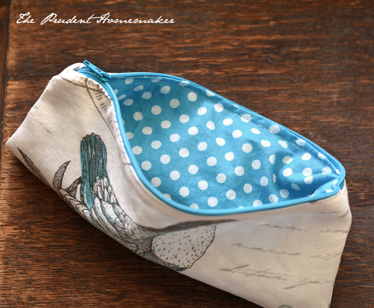 Bird and Polka Dot Pencil Bag 3 The Prudent Homemaker