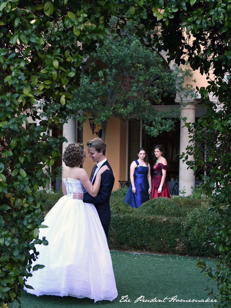 Dancing in the Garden with Stepsisters in the background The Prudent Homemaker