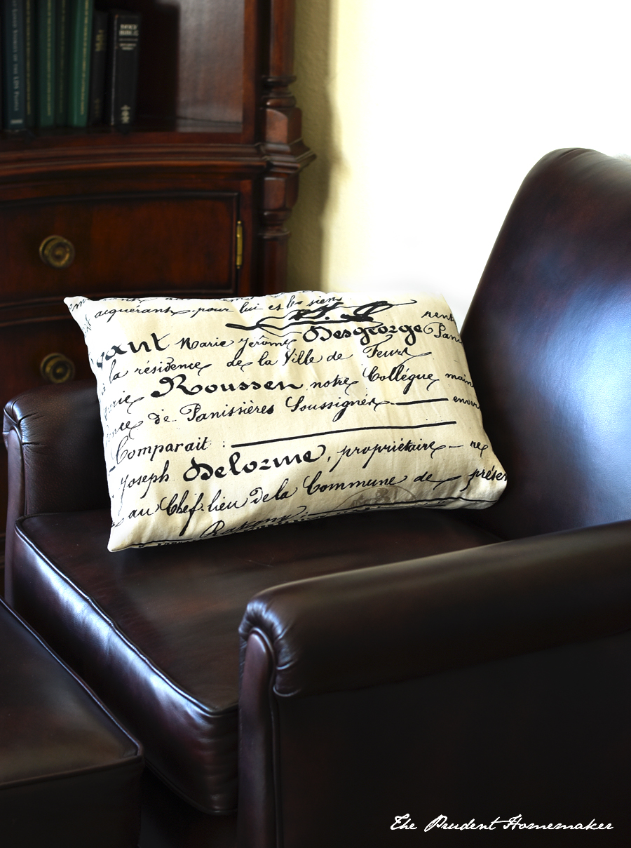 Script Pillow The Prudent Homemaker