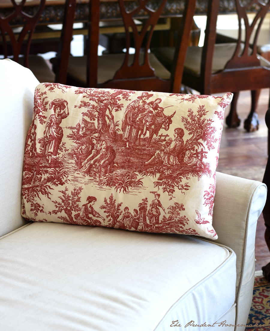 Toile Pillow The Prudent Homemaker
