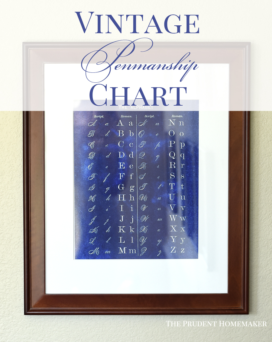 Vintage Penmanship Chart The Prudent Homemaker