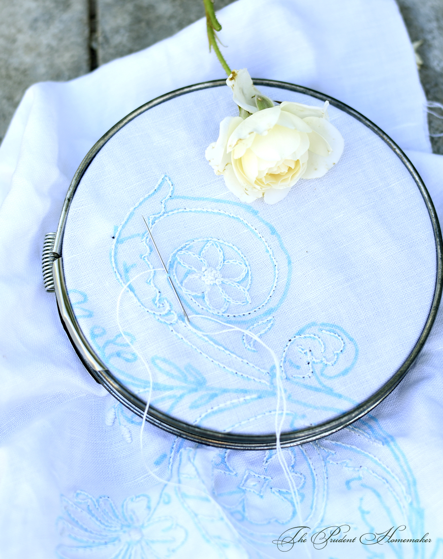 White Embroidery Detail The Prudent Homemaker