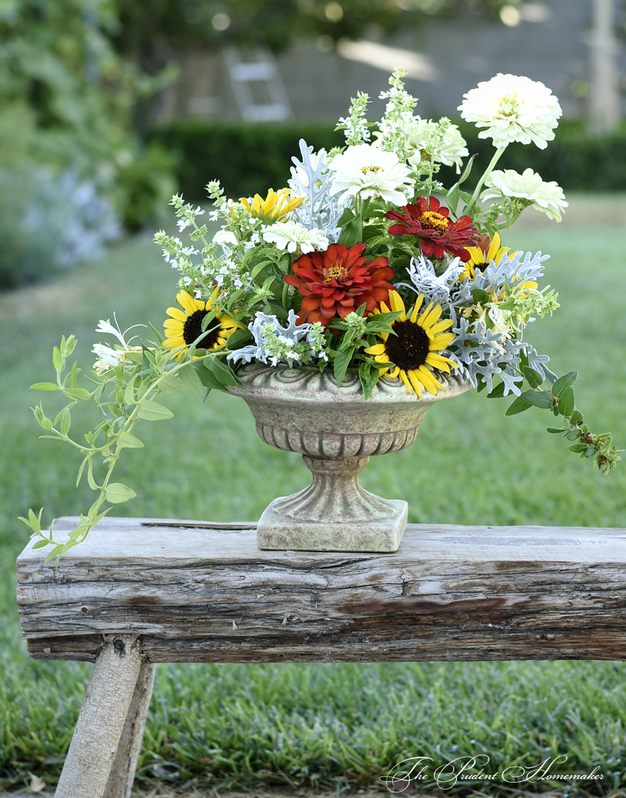 July Zinnia Arrangement The Prudent Homemaker