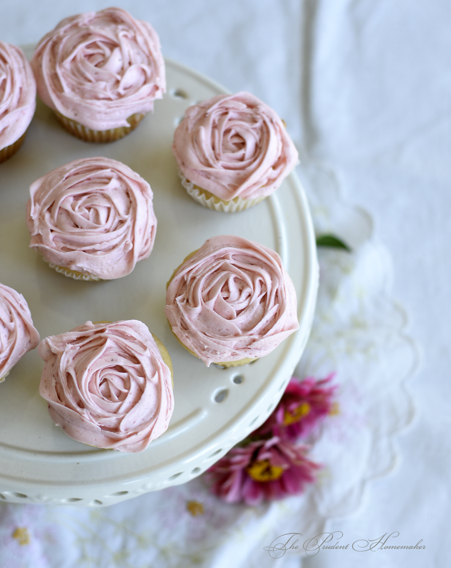 Pink Rose Cupcakes The Prudent Homemaker