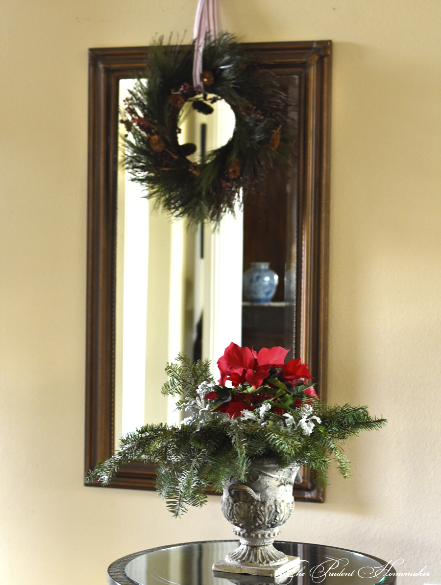 Christmas Entry Table and Mirror The Prudent Homemaker