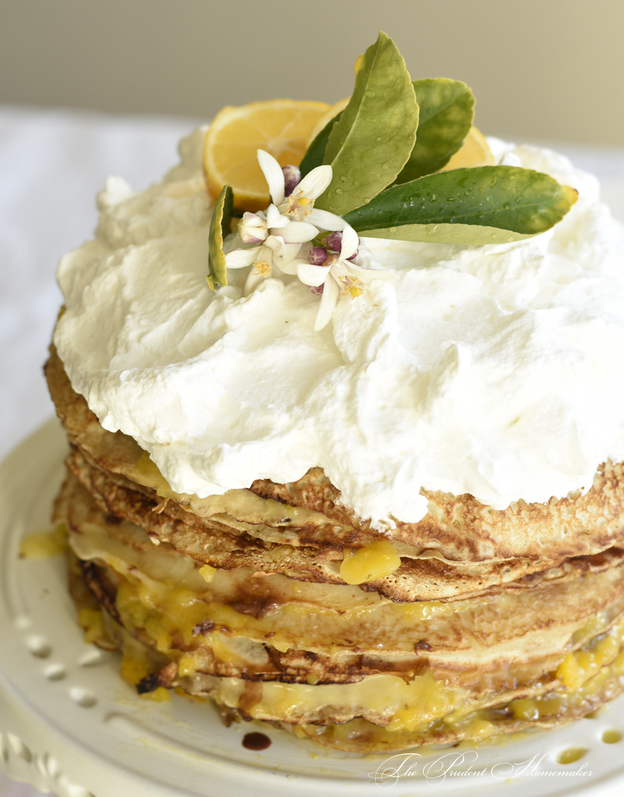Meyer Lemon Crepe Cake 2 The Prudent Homemaker