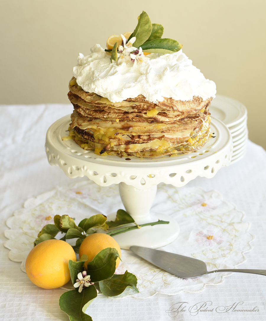 Meyer Lemon Crepe Cake The Prudent Homemaker
