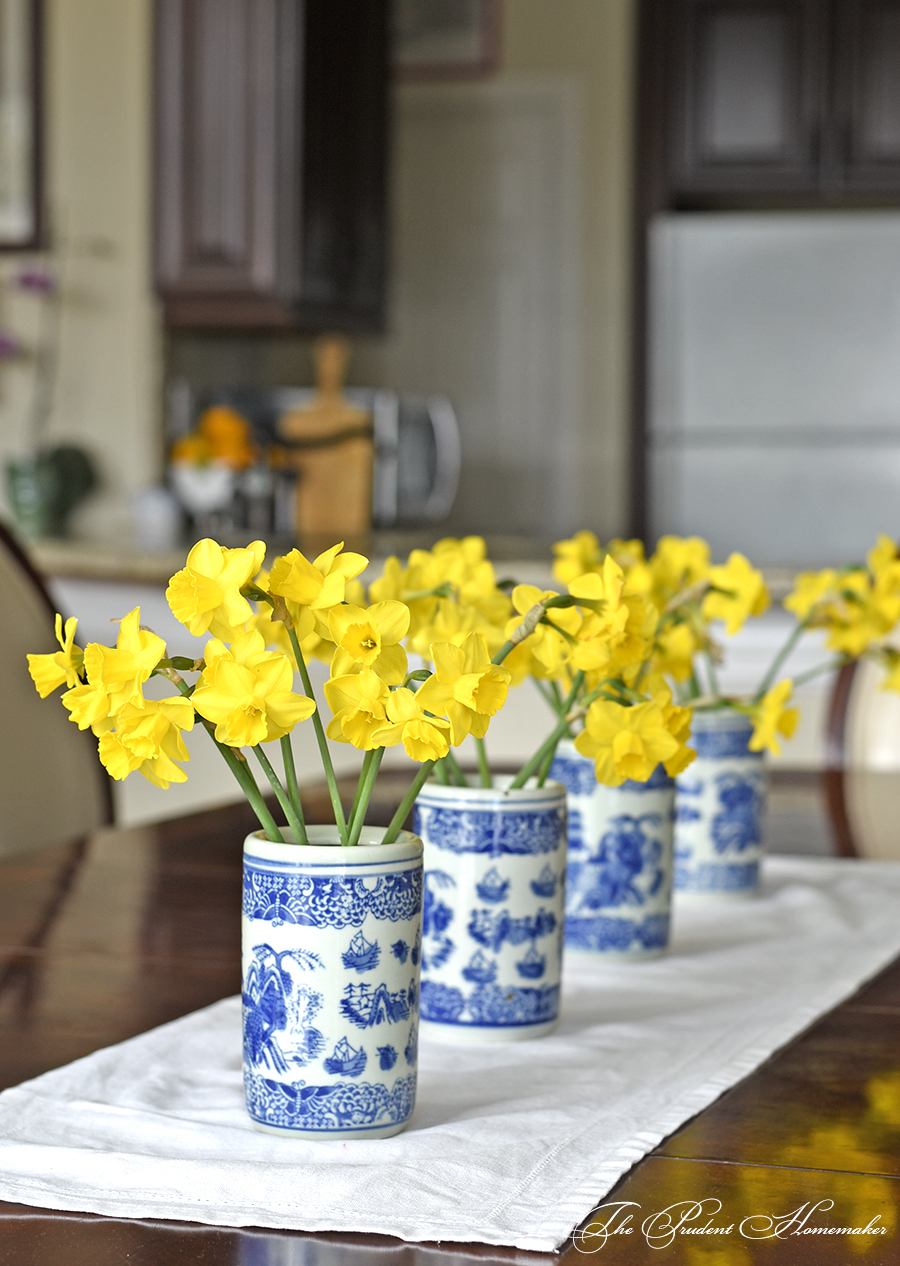 Spring Home Tour Daffodils on Table 1 The Prudent Homemaker